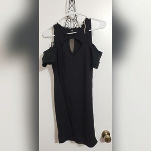 Open shoulder black dress